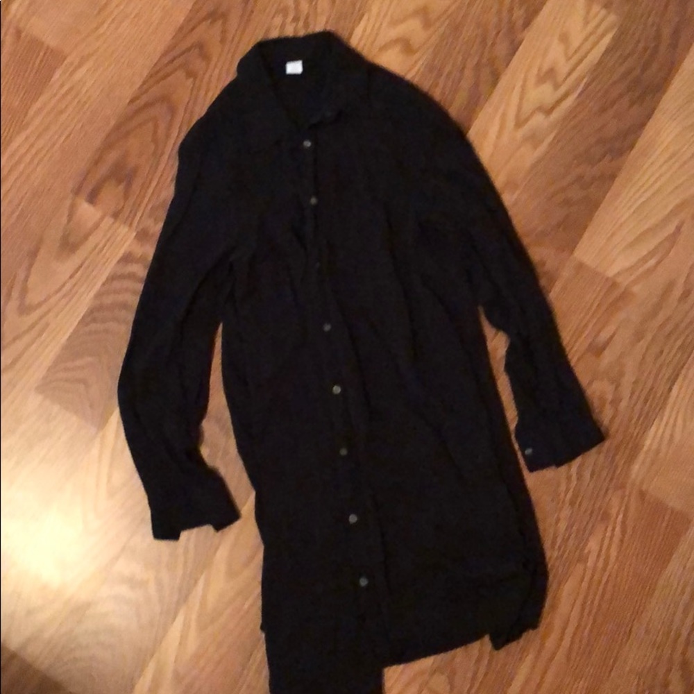Black button up dress